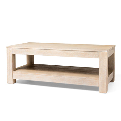 Maven Lane Paulo Wooden Coffee Table in Weathered White Finish