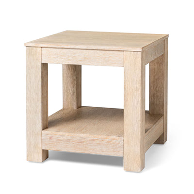 Maven Lane Paulo Wooden Side Table in Weathered White Finish