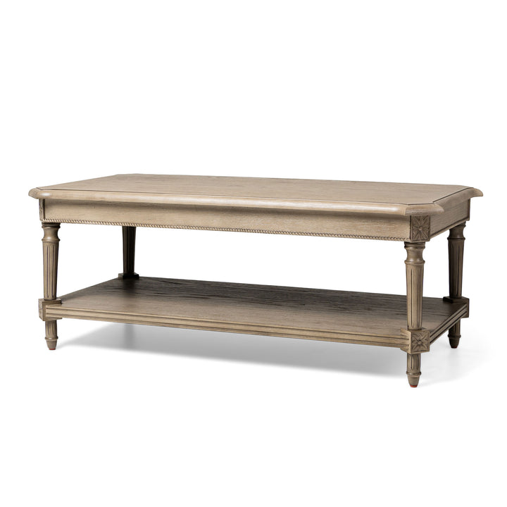 Maven Lane Pullman Traditional Wooden Coffee and 2 Side Tables, Antiqued Grey