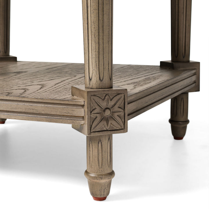 Maven Lane Pullman Traditional Wooden Coffee and 2 Side Tables, Antiqued Grey
