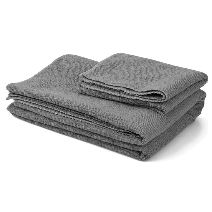 BalanceFrom 7pc Yoga Set with Mat, Stretch Strap & Knee Pad, Gray (Open Box)