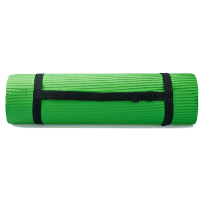 BalanceFrom 7pc Yoga Set with Mat, Stretch Strap & Knee Pad, Green (Open Box)