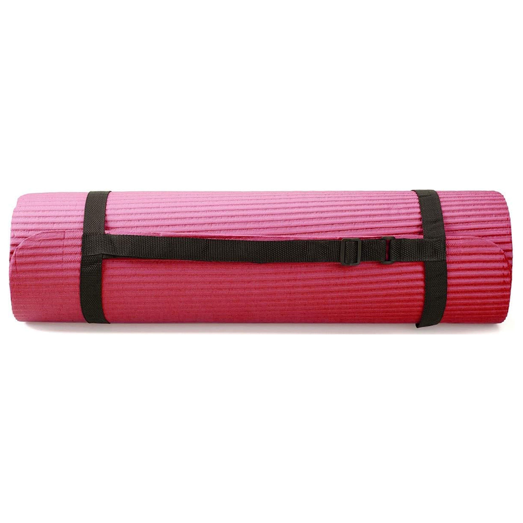 BalanceFrom Fitness 7 Piece Yoga Set with Mat, Stretch Strap & Knee Pad, Pink - VMInnovations