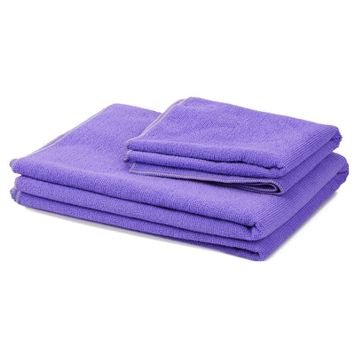 BalanceFrom Fitness 7 Piece Yoga Set with Mat, Stretch Strap & Knee Pad, Purple