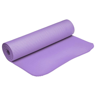 BalanceFrom Fitness 7pc Yoga Set with Mat, Stretch Strap & Knee Pad,Purple(Used)