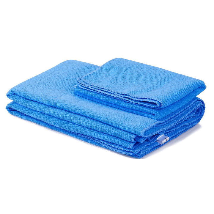 BalanceFrom Fitness 7Pc Yoga Set with Mat, Stretch Strap & Knee Pad, Blue (Used)