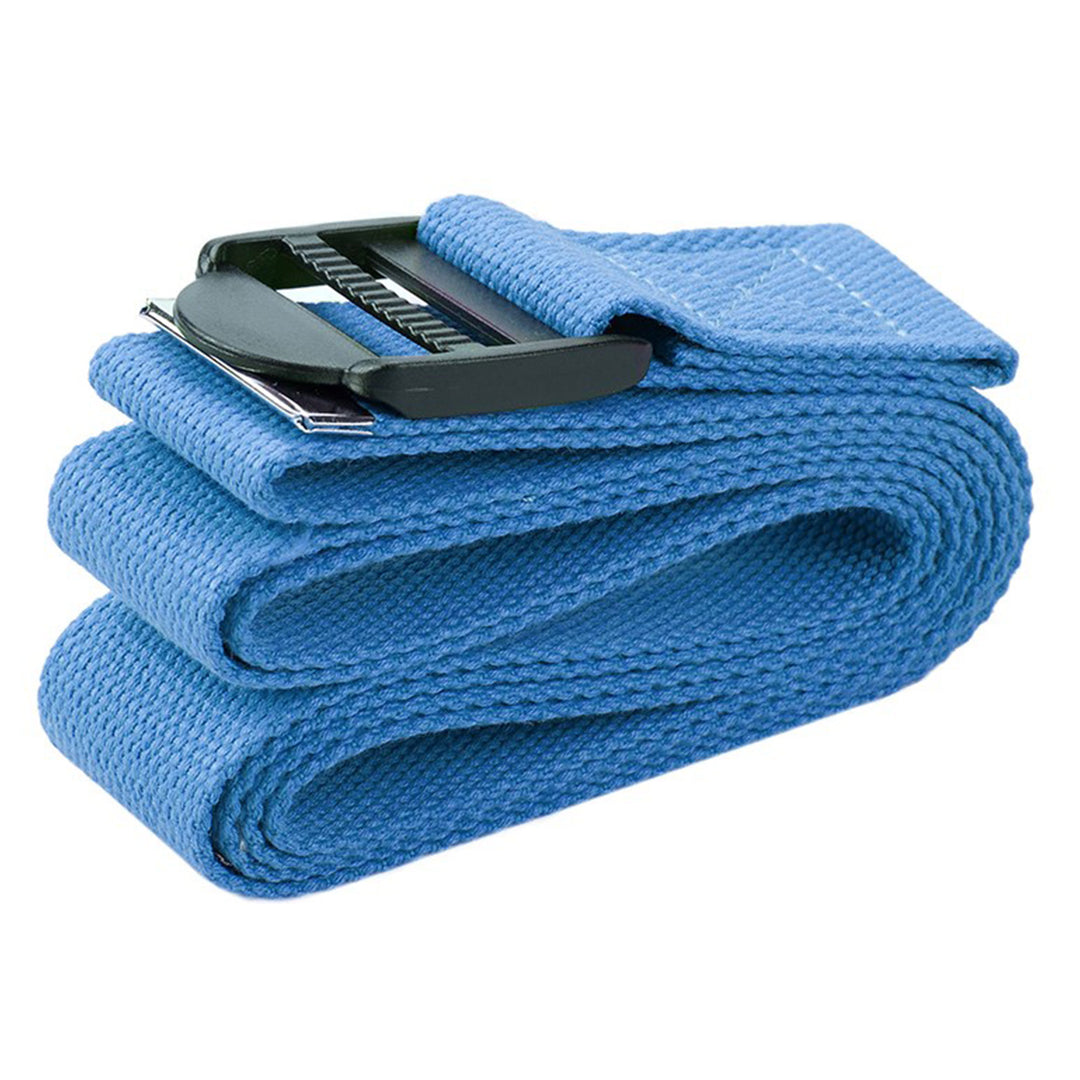 BalanceFrom Fitness 7Pc Yoga Set with Mat, Stretch Strap & Knee Pad, Blue (Used)
