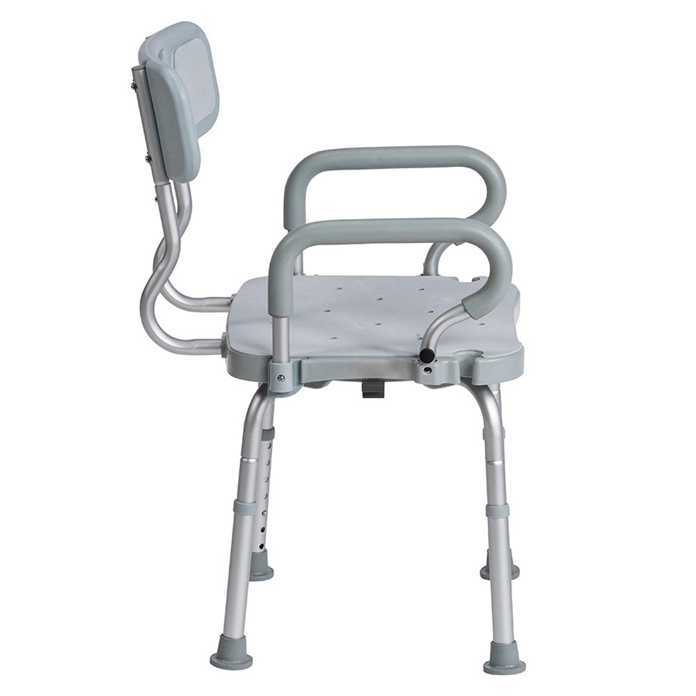 Drive Medical PreserveTech 360 Degrees Swivel Adjustable Height Bath Chair, Grey (Open Box)