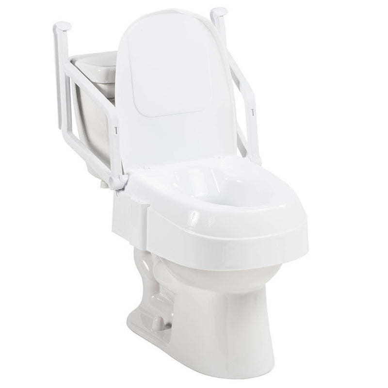 Drive Medical PreserveTech Universal Raised Toilet Seat with Pivoting Armrests