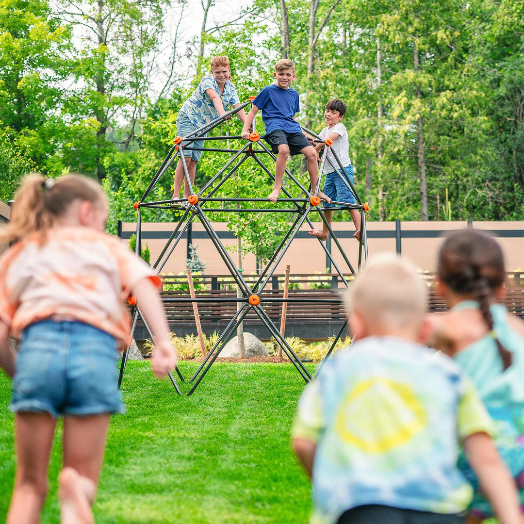 gobaplay Large Powder Coated Steel Geometric Climbing Dome with 3 Sleek Anchors (For Parts)