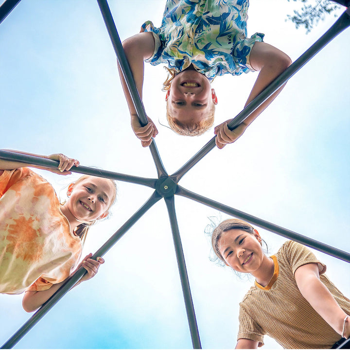 gobaplay Large Powder Coated Steel Geometric Climbing Dome with 3 Sleek Anchors (For Parts)
