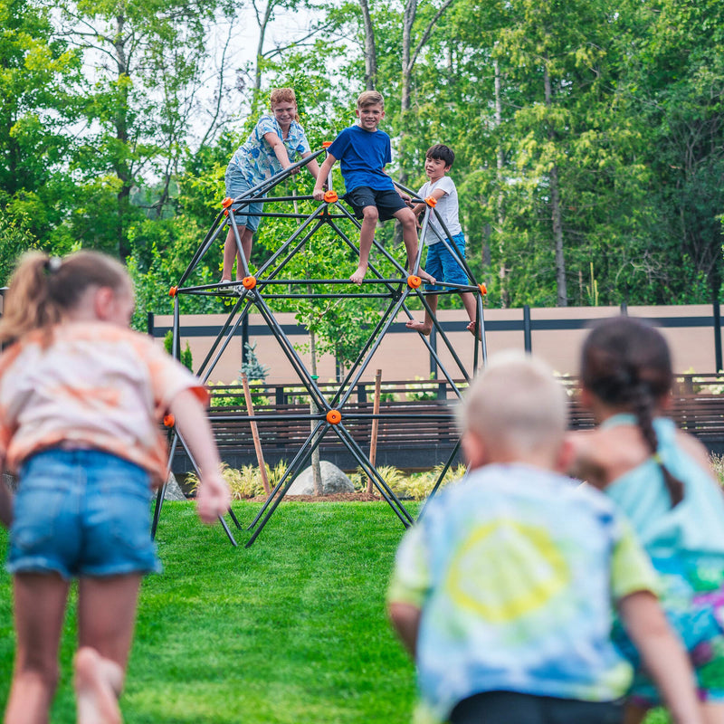 gobaplay Large Powder Coated Steel Geometric Climbing Dome with 3 Sleek Anchors (For Parts)