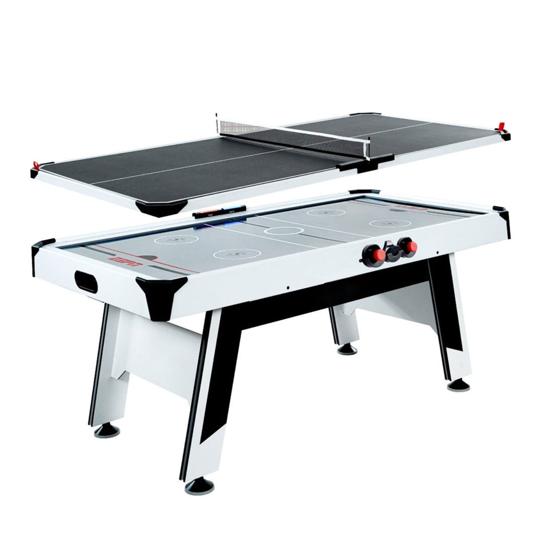 Rally and Roar 72'' Air Powered Hockey Arcade Game Table with Table Tennis Conversion Top