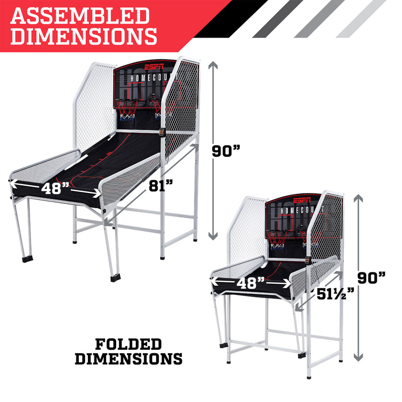 ESPN Ex Foldable Indoor Arcade Basketball Game for 2 Players w/LED Scoring(Used)