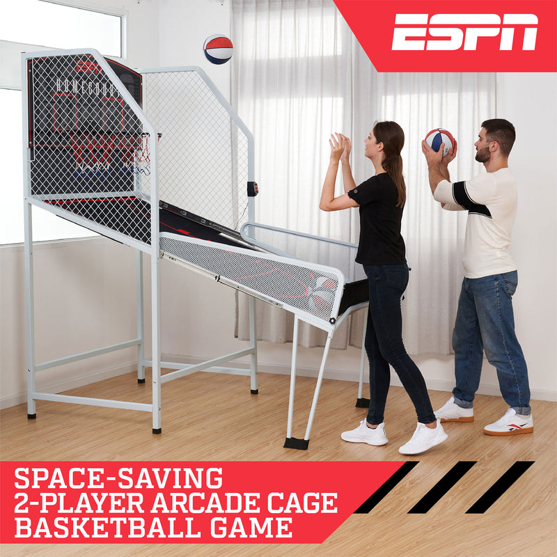 ESPN Ex Foldable Indoor Arcade Basketball Game for 2 Players w/LED Scoring(Used)