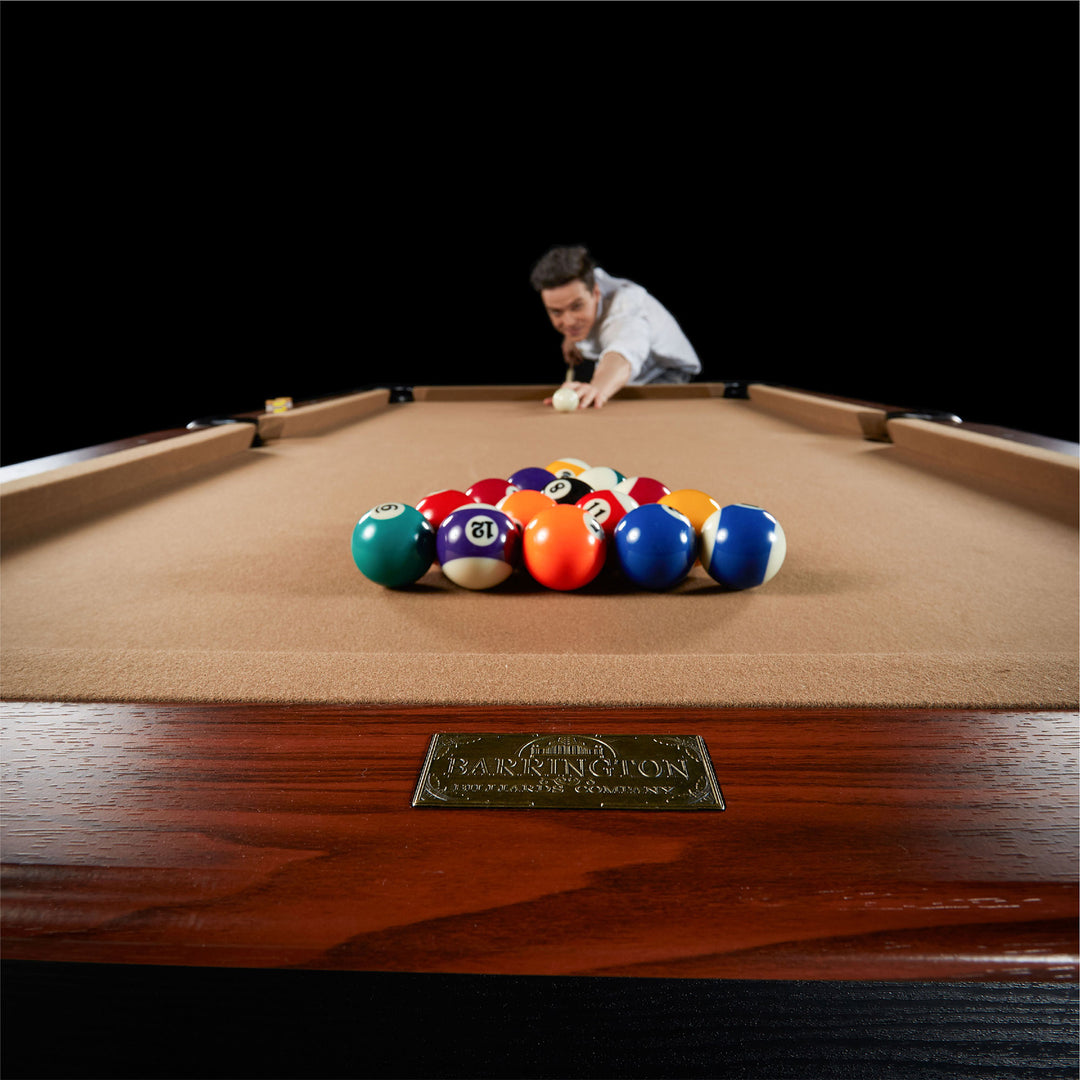 Barrington Billiards 7.5' Belmont Drop Pocket Table w/Pool Ball & Cue Stick Set