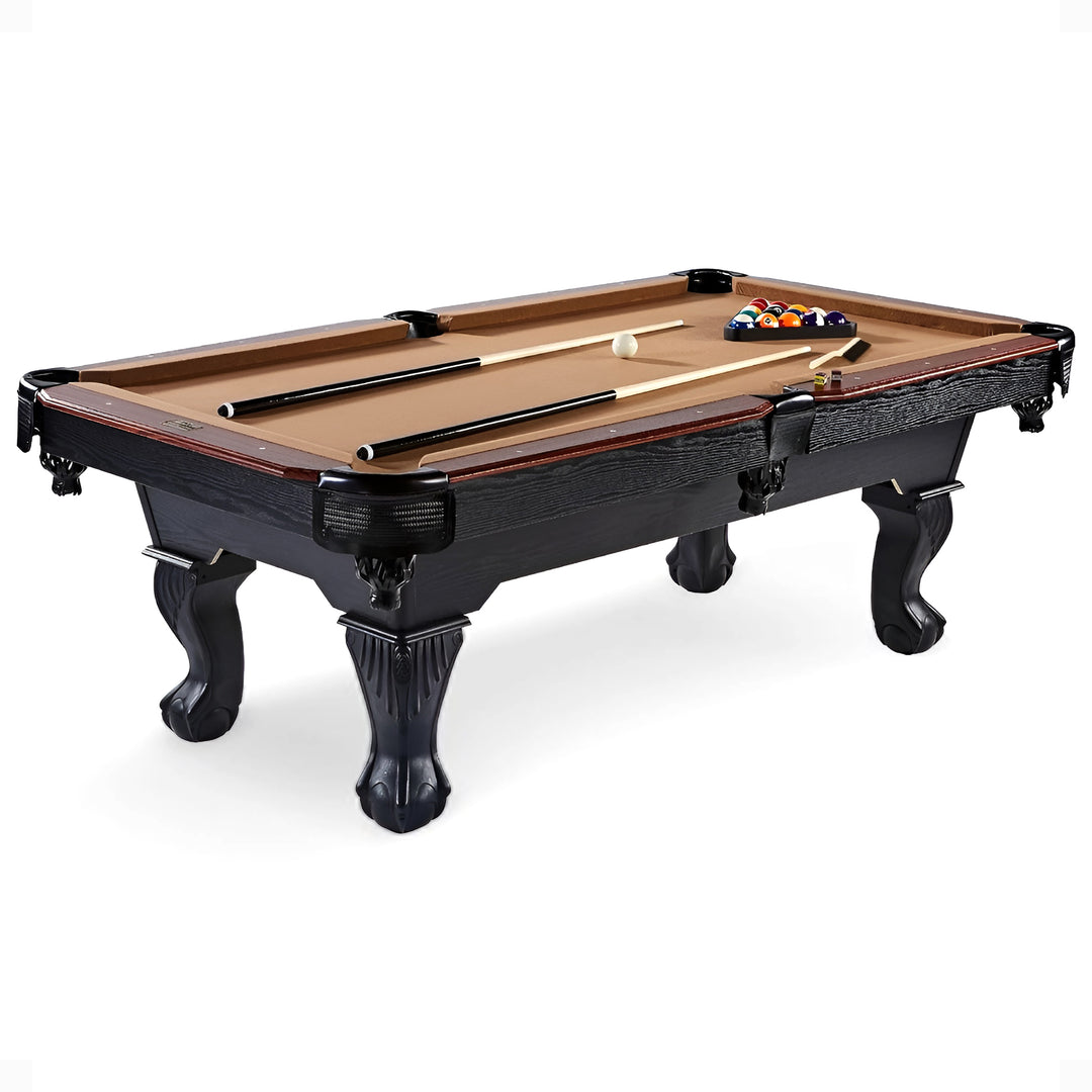 Barrington Billiards 7.5' Belmont Drop Pocket Table w/Pool Ball & Cue Stick Set - VMInnovations