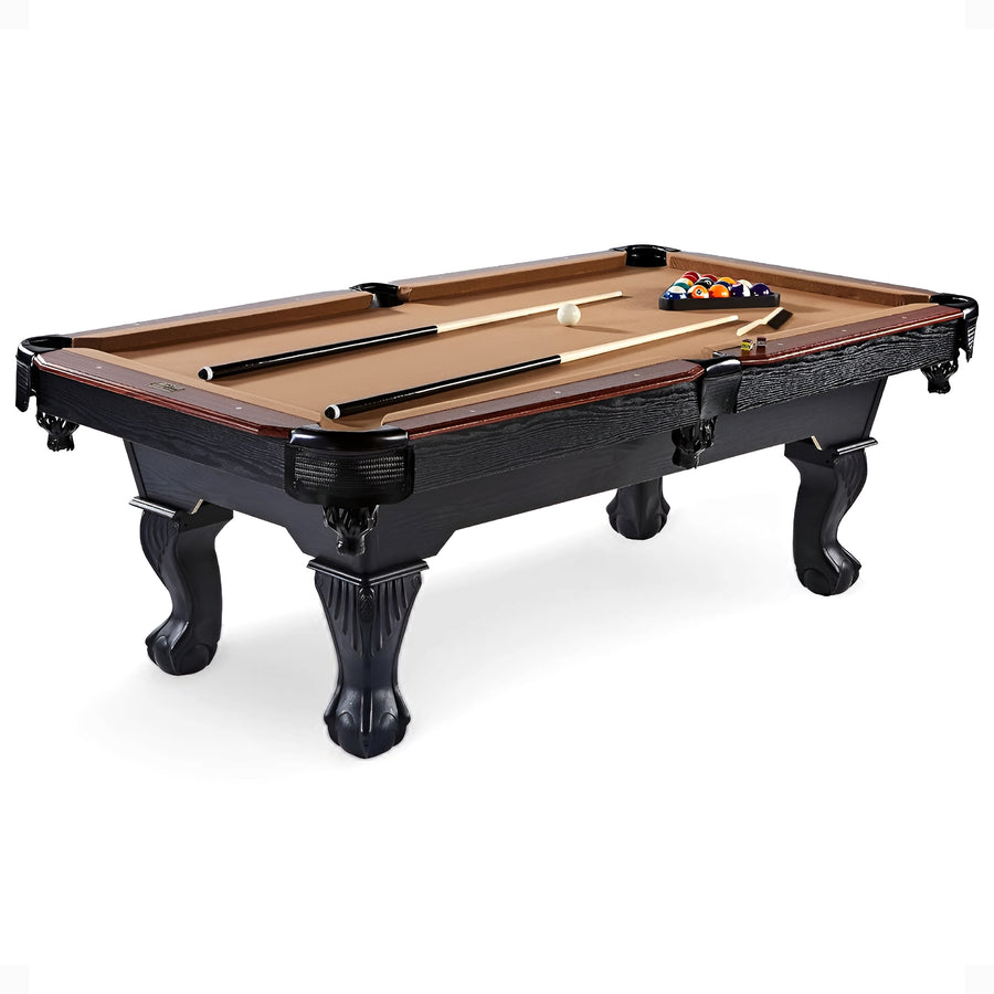 Barrington Billiards 7.5' Belmont Drop Pocket Table w/Pool Ball & Cue Stick Set - VMInnovations