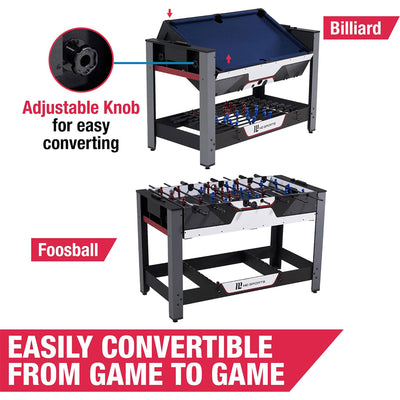 MD Sports 48" 2 in 1 Billiards and Foosbal Swivel Table w/Accessories (Open Box)