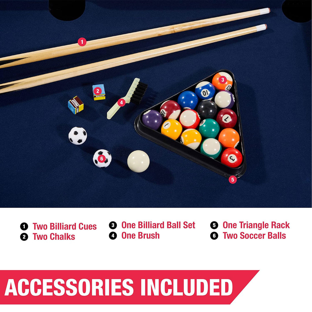 MD Sports 48" 2 in 1 Billiards and Foosbal Swivel Table w/Accessories (Open Box) - VMInnovations