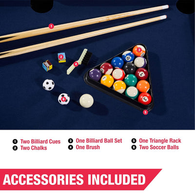 MD Sports 48" 2 in 1 Billiards and Foosbal Swivel Table w/Accessories (Open Box) - VMInnovations