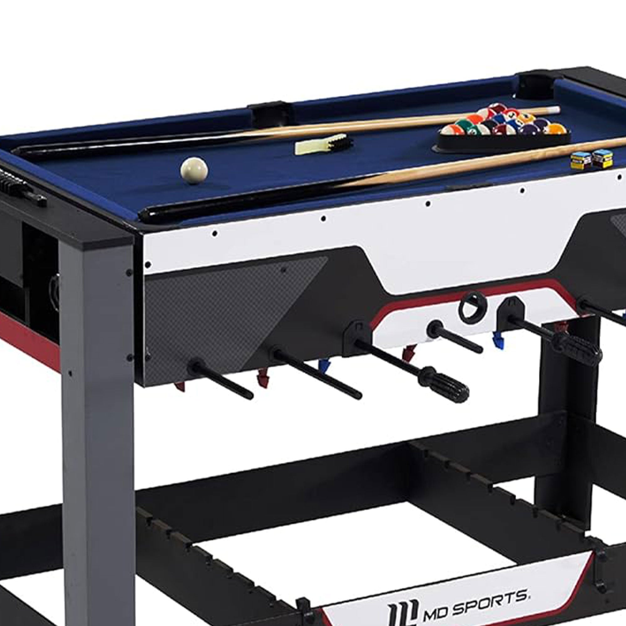 MD Sports 48" 2 in 1 Billiards and Foosbal Swivel Table w/Accessories (Open Box) - VMInnovations