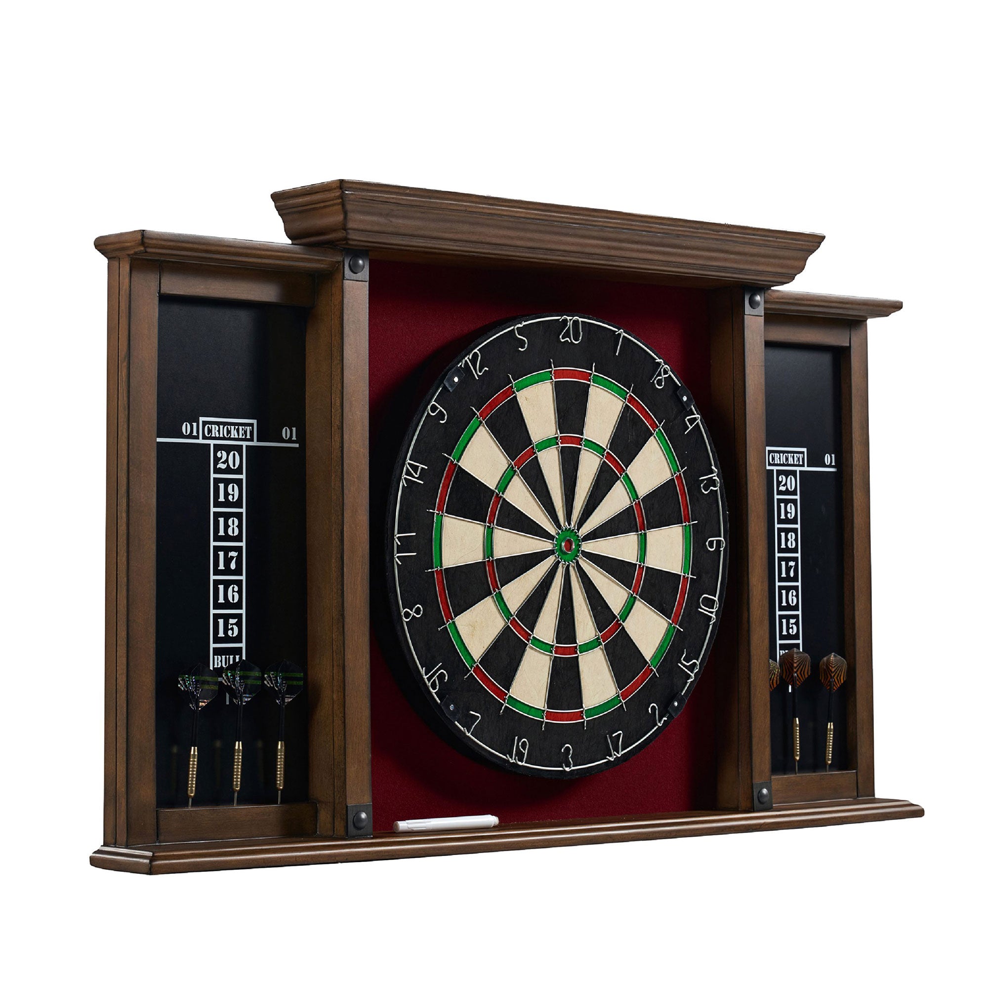 Barrington Billiards 18" Premium Dartboard Cabinet Set with Darts (Open Box) - VMInnovations