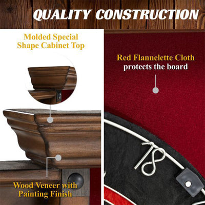Barrington Billiards 18" Premium Dartboard Cabinet Set with Darts (Open Box) - VMInnovations