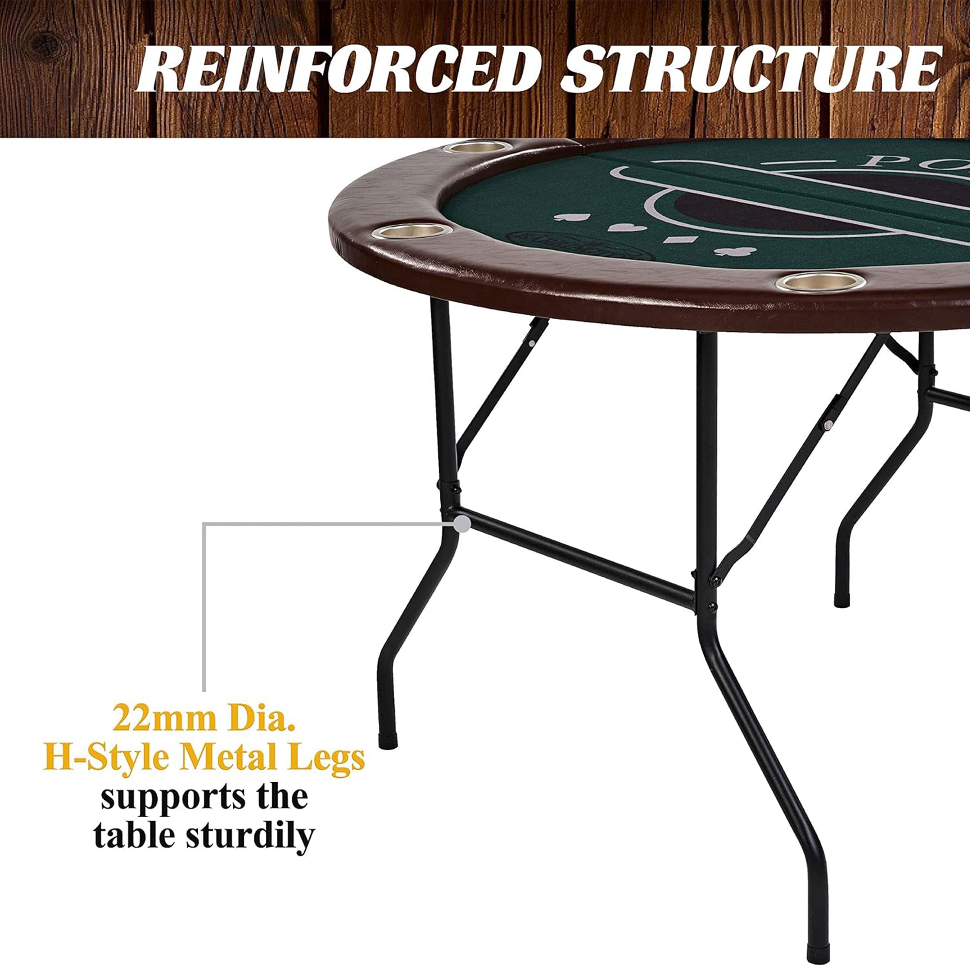 Barrington 6 Player Poker Table w/Rails, Cup Holders, Chips & Cards (Open Box)