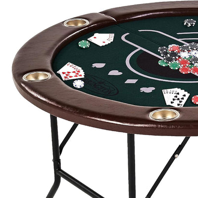 Barrington Billiards 6 Player Poker Table with Rails, Cup Holders, Chips & Cards