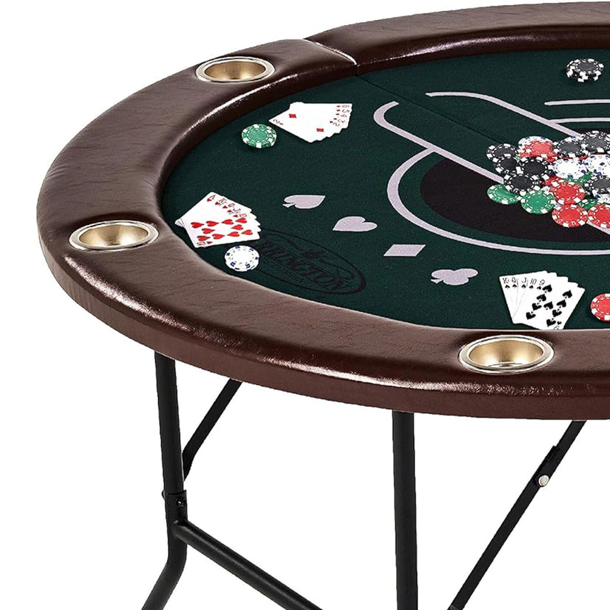 Barrington 6 Player Poker Table w/Rails, Cup Holders, Chips & Cards (Open Box)