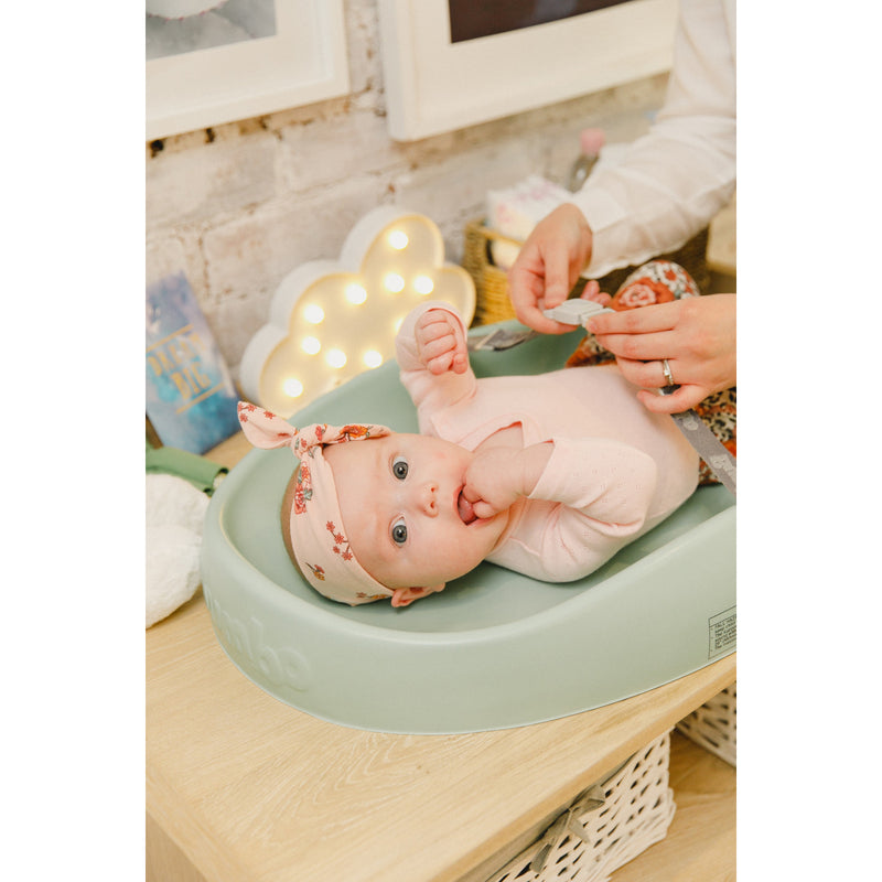 Bumbo Baby Infant Soft Foam Comfortable Changing Pad with Restrain Belt, Hemlock