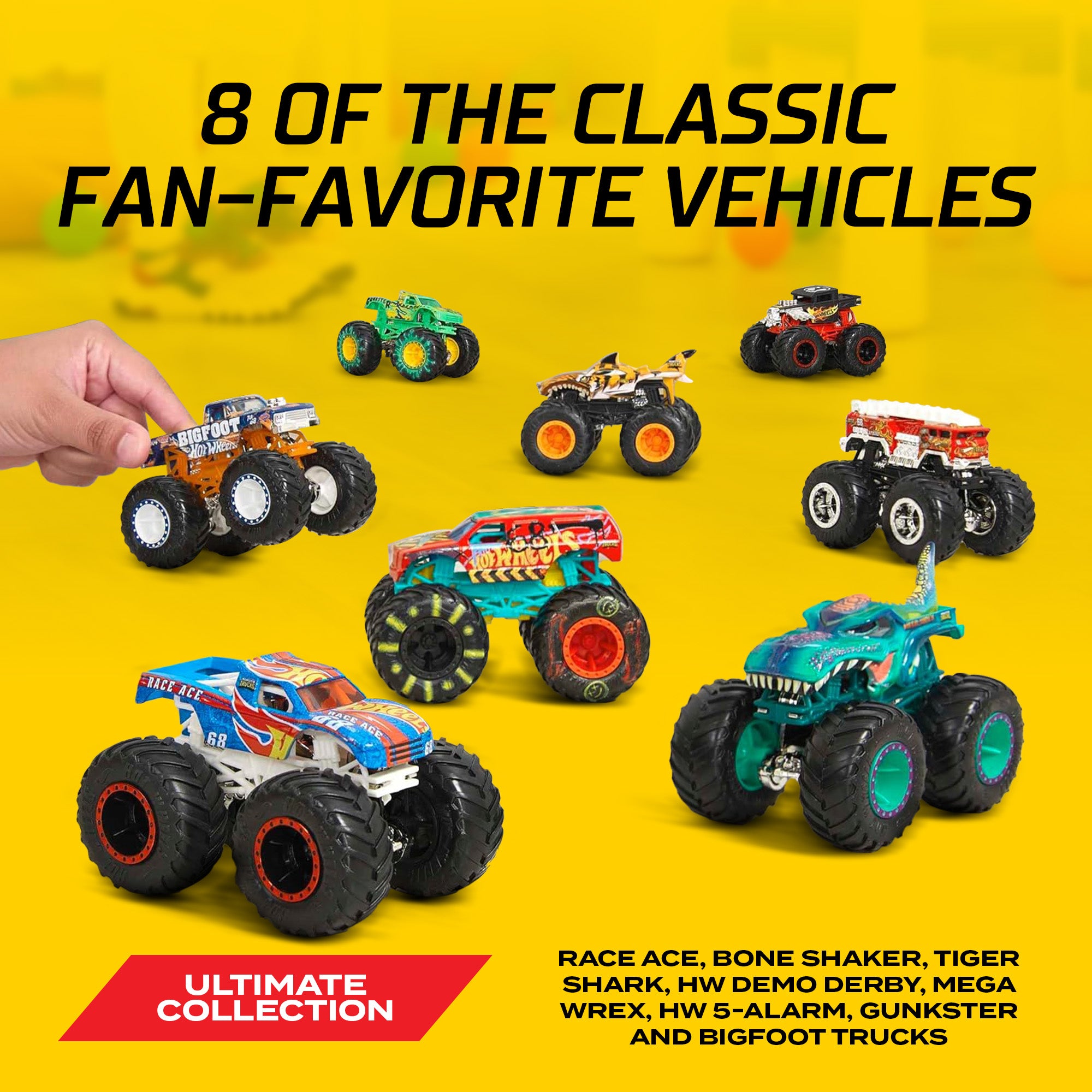 Hot Wheels Monster Trucks Live Toy Cars Set for Kids 36 Months and Up, 8 Pack - VMInnovations