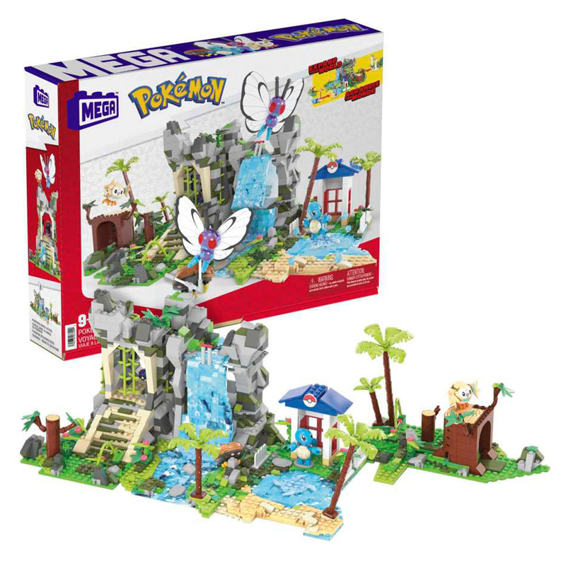 Mattel 1362 Piece Pokemon Building Jungle Voyage Toy Kit with 4 Action Figures