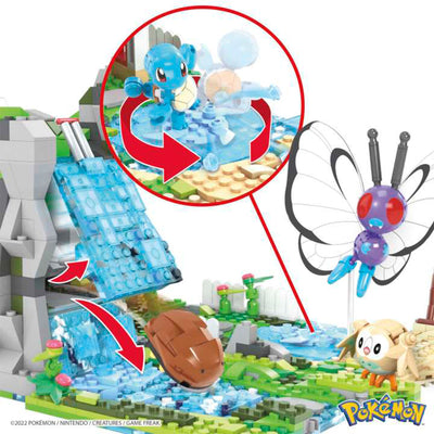 Mattel 1362 Piece Pokemon Building Jungle Voyage Toy Kit with 4 Action Figures