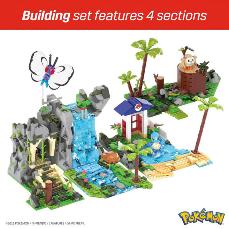 Mattel 1362 Piece Pokemon Building Jungle Voyage Toy Kit with 4 Action Figures