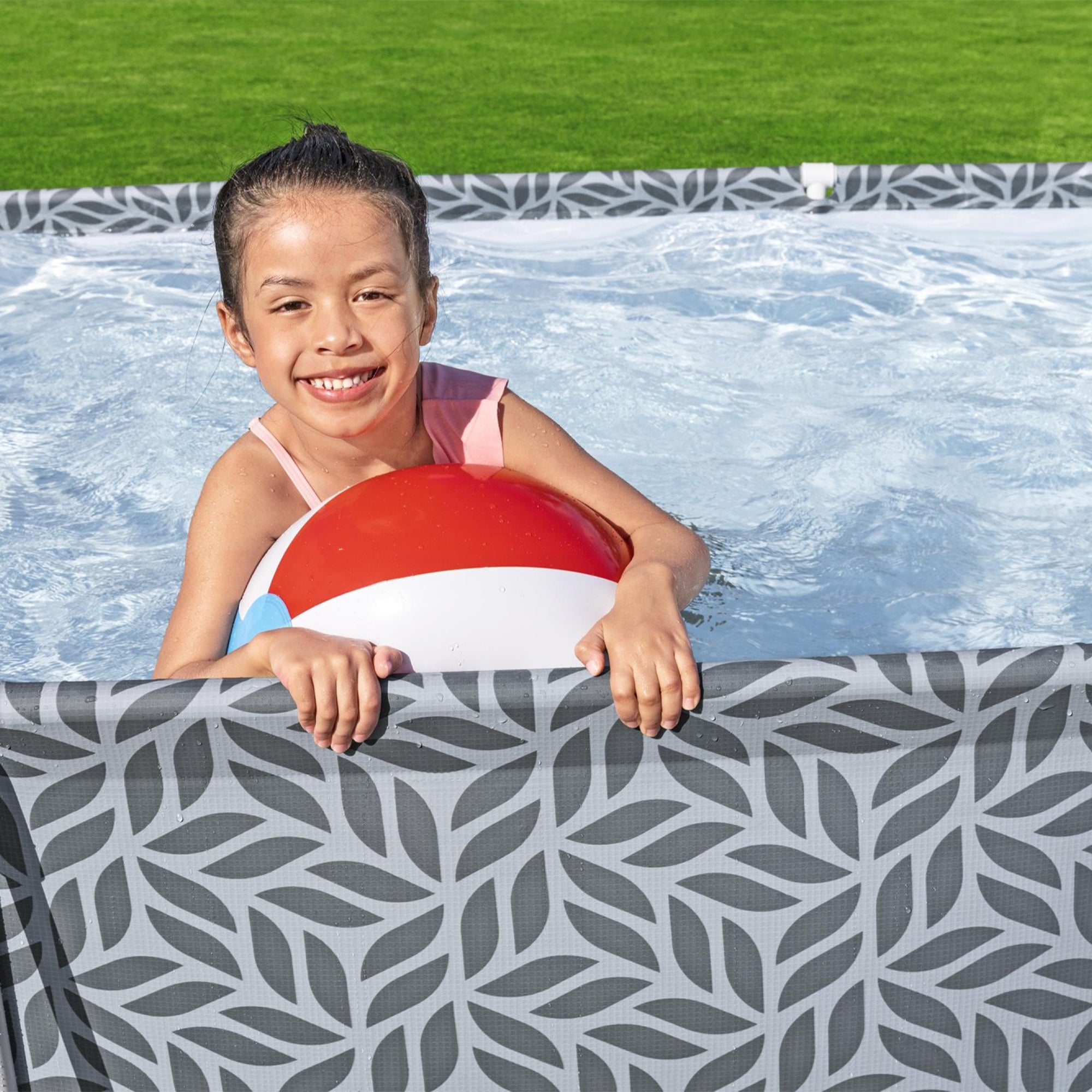 Bestway Steel Pro Rectangle Above Ground Swimming Pool Set, 12' x 6'7" x 26"