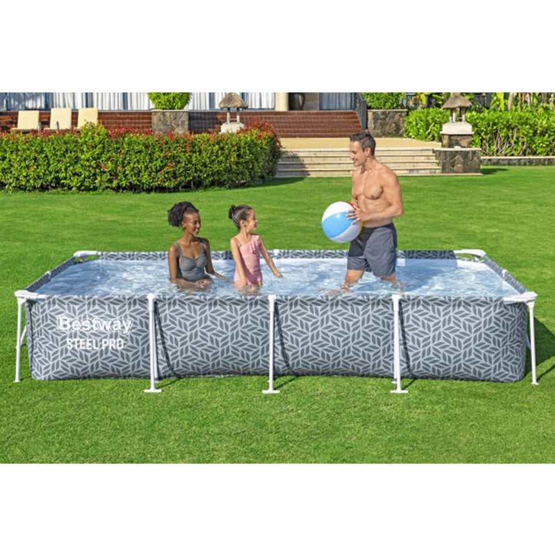 Bestway Steel Pro Rectangle Above Ground Swimming Pool Set, 12&