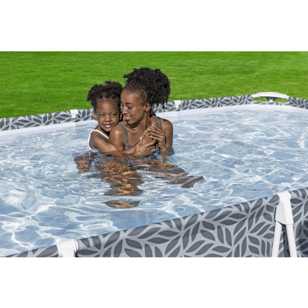 Bestway Steel Pro Rectangle Above Ground Swimming Pool Set, 12' x 6'7" x 26"