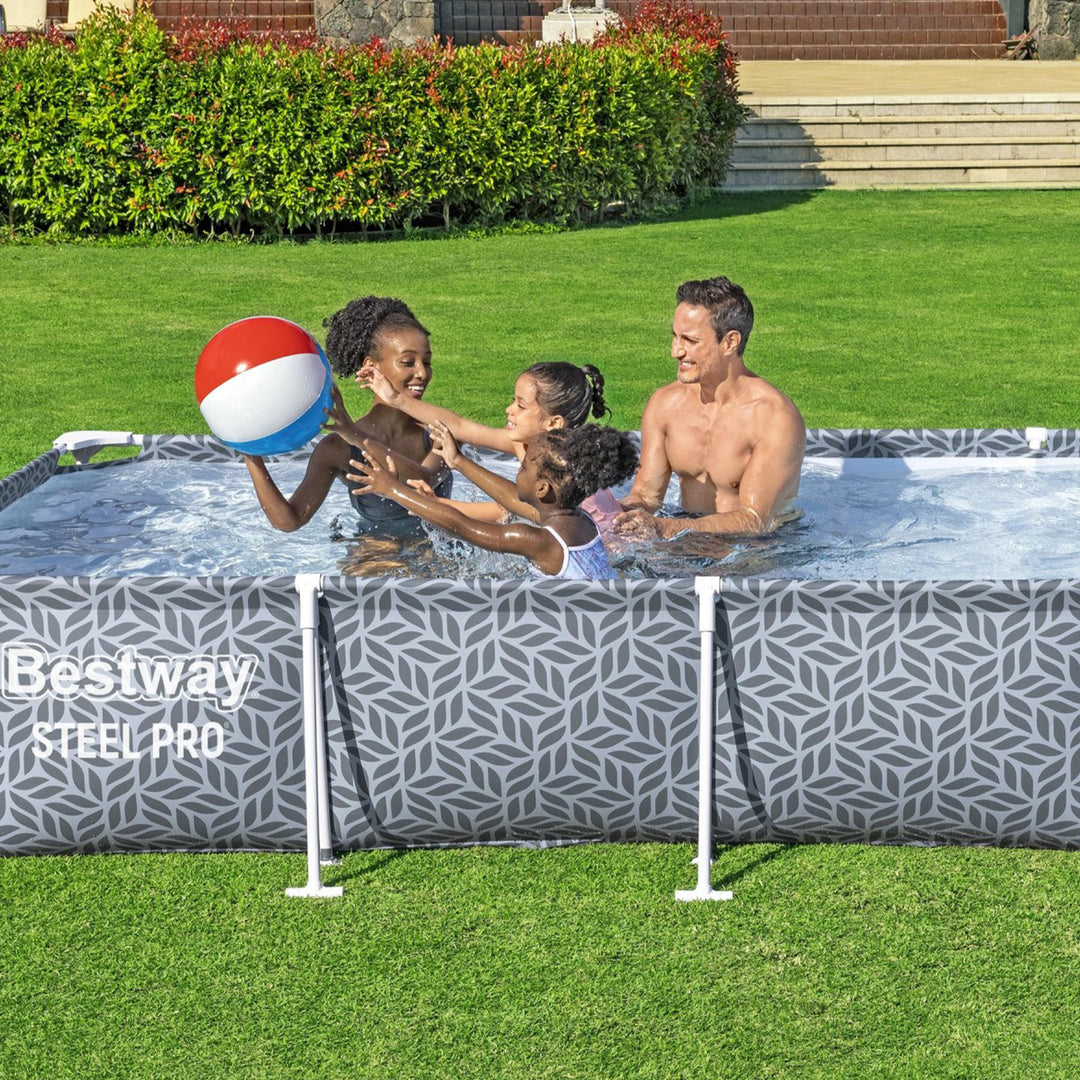 Bestway Steel Pro Rectangle Swimming Pool Set, 12' x 6'7" x 26" (Open Box)