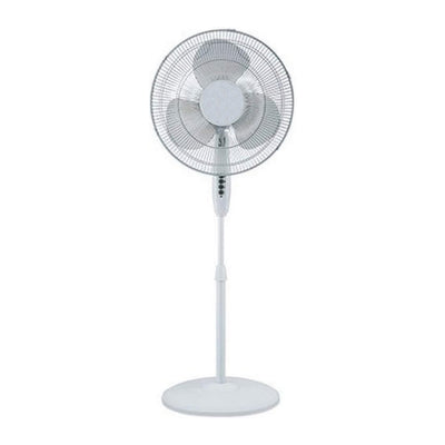 HomePoint 16" 3 Speed Tilt Head Oscillating Pedestal Standing Fan, White (Used)