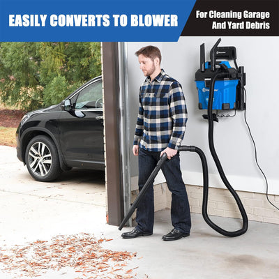 Vacumaster 5 Gal Remote Control Wall Mount Wet/Dry Vacuum Tank for Garage Shops