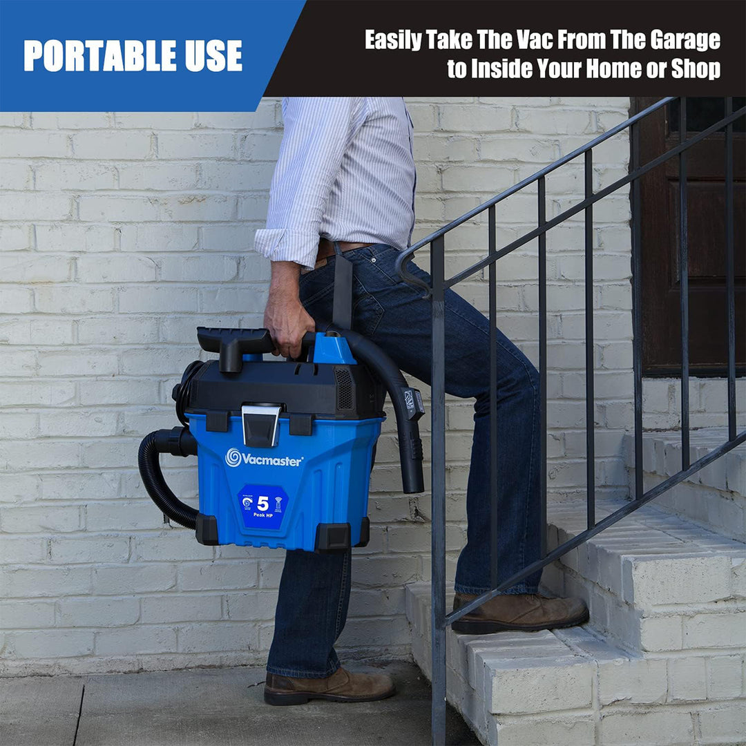 Vacumaster 5 Gal Remote Control Wall Mount Wet/Dry Vacuum Tank for Garage Shops - VMInnovations