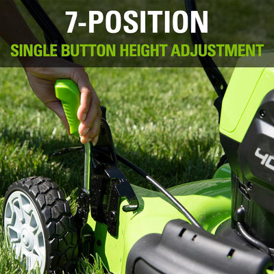 Greenworks 40V Cordless Battery Push Lawn Mower 4.0Ah 19" Deck, Charger Included - VMInnovations