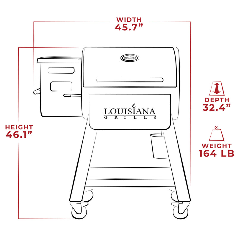 Louisiana Grills 800 Black Label Series Outdoor Pellet Grill with WiFi Control