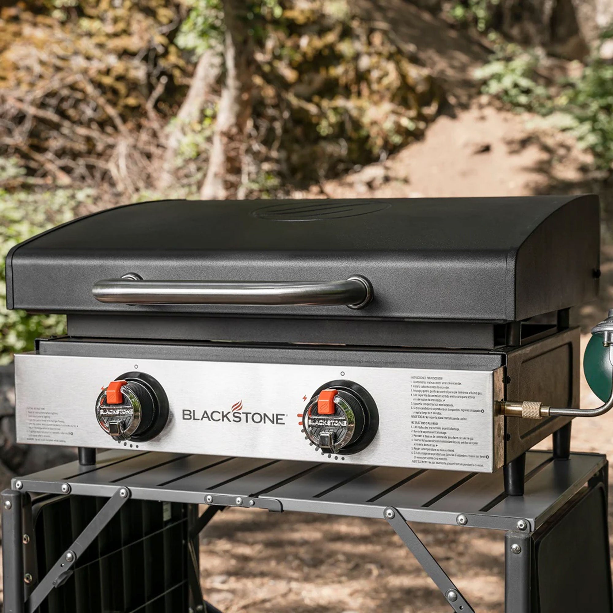 Blackstone Stainless Steel Propane Hood Portable Outdoor Griddle Grill, Black - VMInnovations