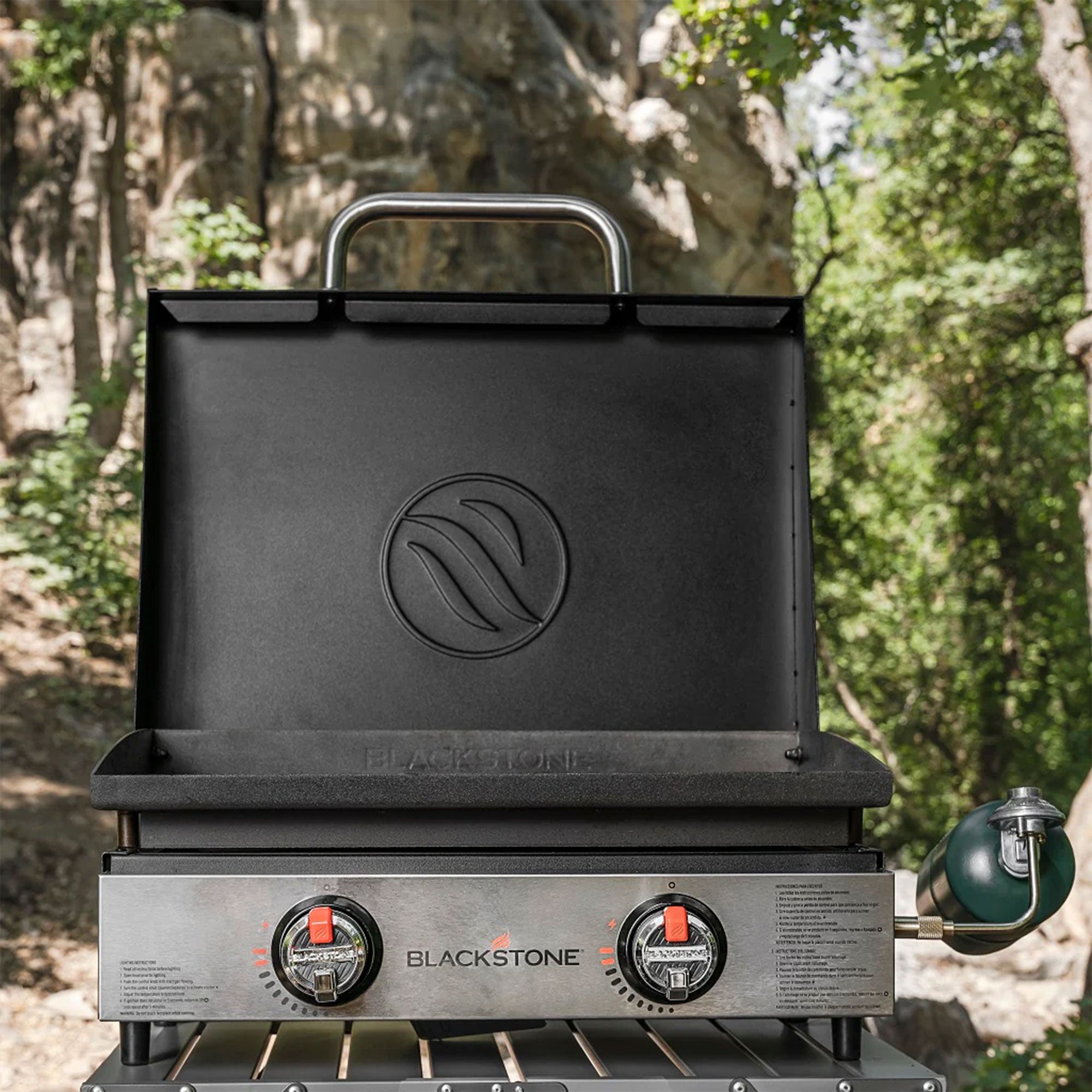 Blackstone Stainless Steel Propane Hood Portable Outdoor Griddle Grill, Black - VMInnovations
