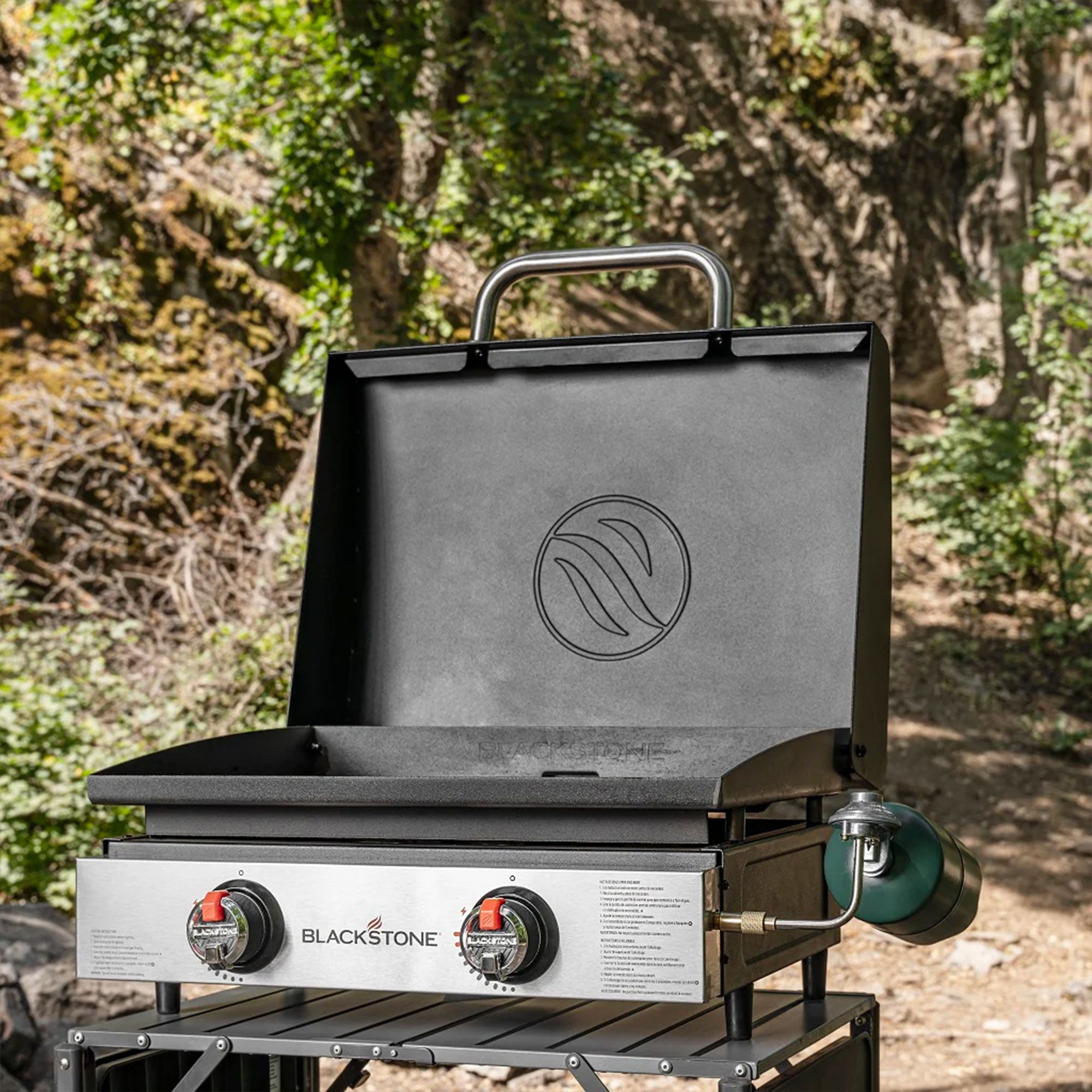 Blackstone Stainless Steel Propane Hood Portable Outdoor Griddle Grill, Black - VMInnovations