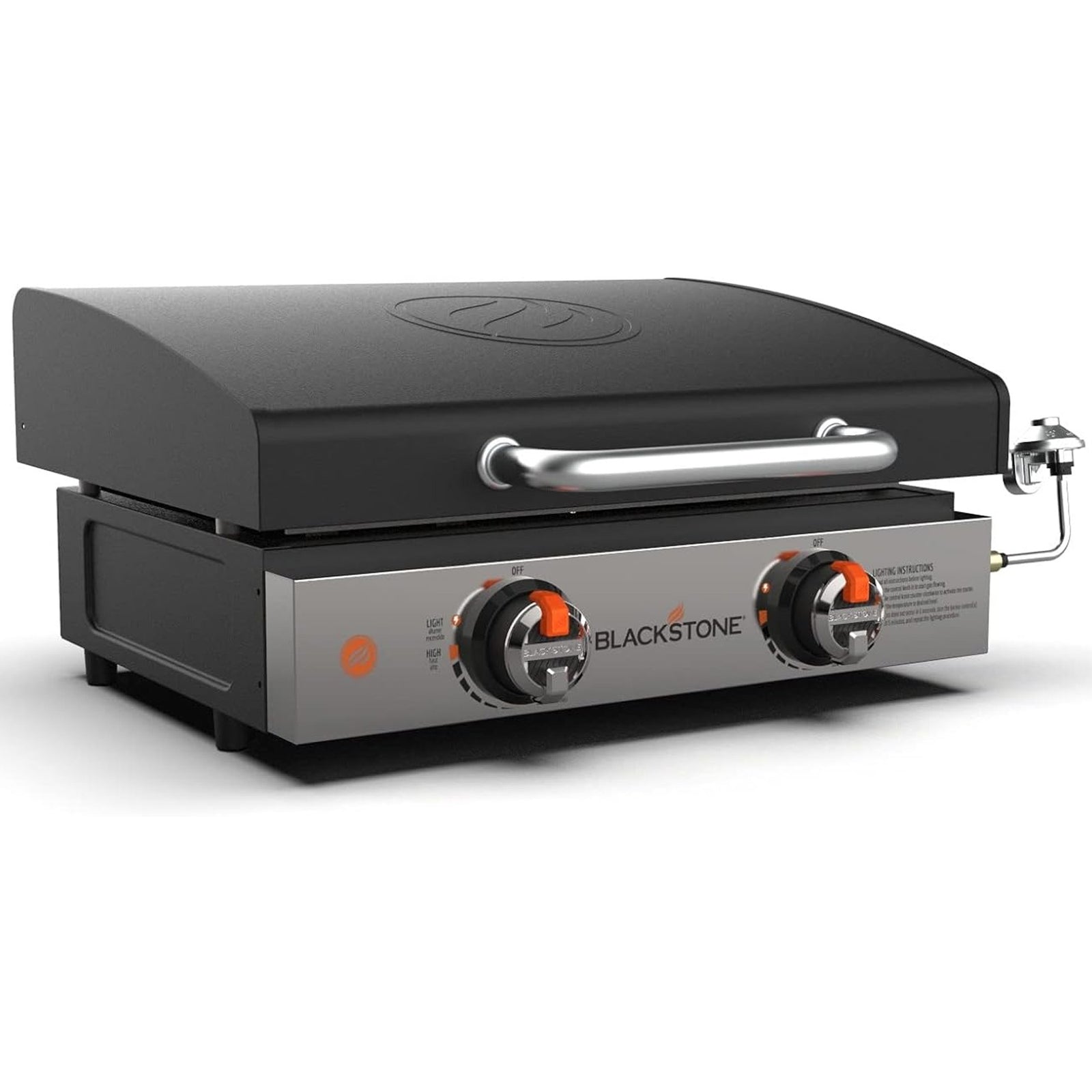 Blackstone Stainless Steel Propane Hood Portable Outdoor Griddle Grill, Black - VMInnovations
