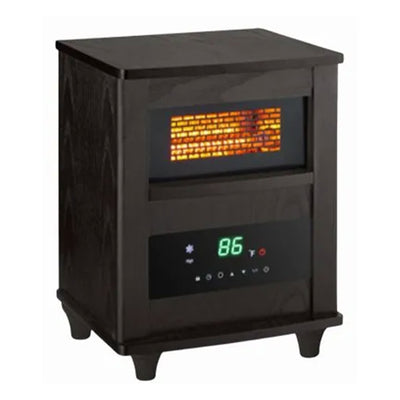 Comfort Zone Wood Cabinet Infrared High Power Quartz Heater and Remote, Espresso